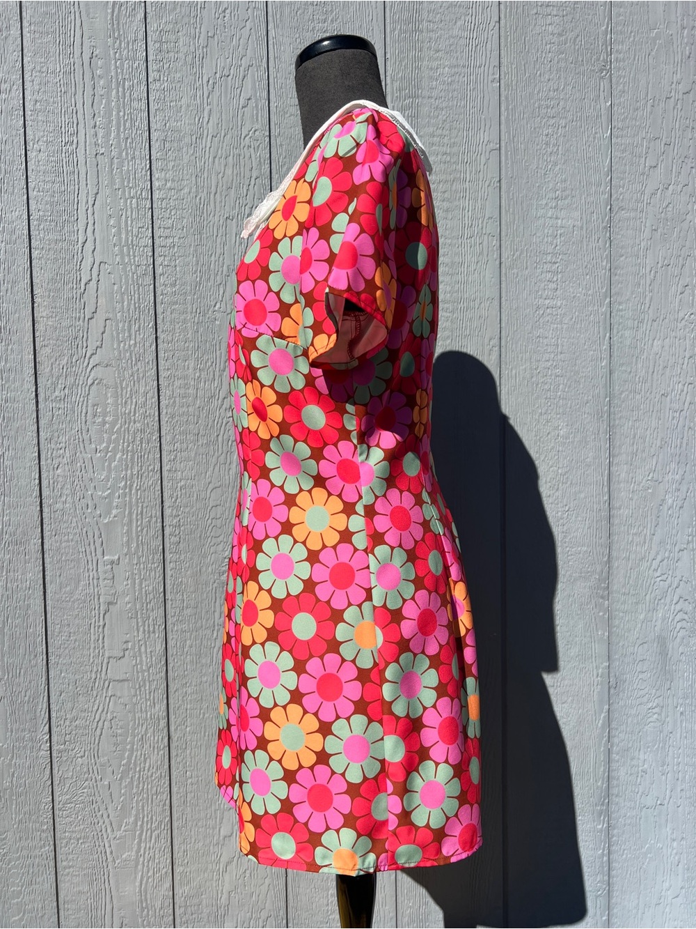 NWT Sugar Thrillz Dolls Kill Groove With Me Mod Floral Collared Mini Dress, XL - Picture 6 of 16